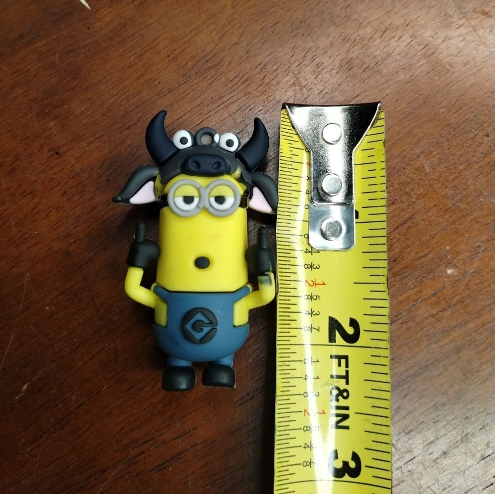 New Minion With Cow Hat Yellow and Black Keychain